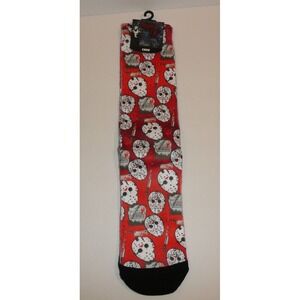 Friday The 13th Jason Voorhees Sublimated Crew Socks 1 Pair Hockey Mask Knife